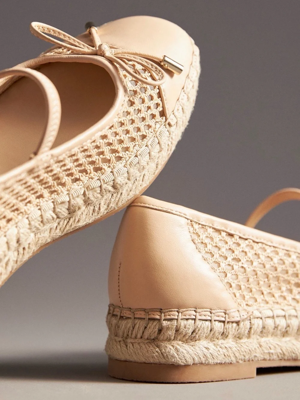 Dolce Vita Cream Espadrille Mary Jane Flats with Bow